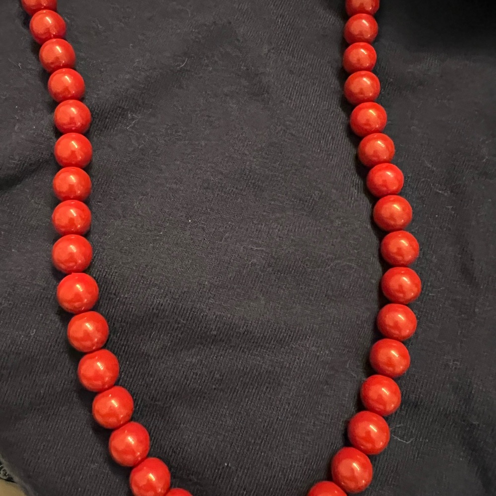 Premier Designs Brick Red Beaded Necklace with Matching Bracelet - Picture 2 of 3
